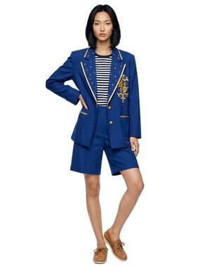 Nautical Romperjacket combo VTG Royal  blue gold white great condition unique 6P
